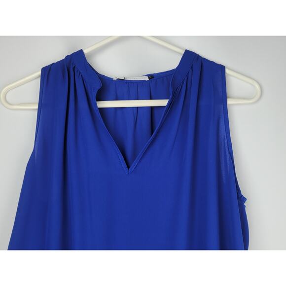 Three Eighty Two Revolve Women's Aerin Split V Tank Cobalt Blue Sz L - Picture 2 of 9